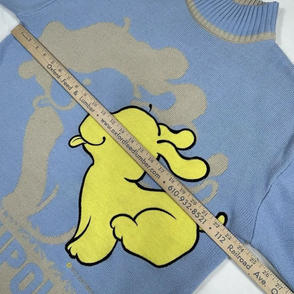 Vintage SouthPole Sweater Mens XL Booby Dog Graphic Hip Hop Knit Pullover Blue